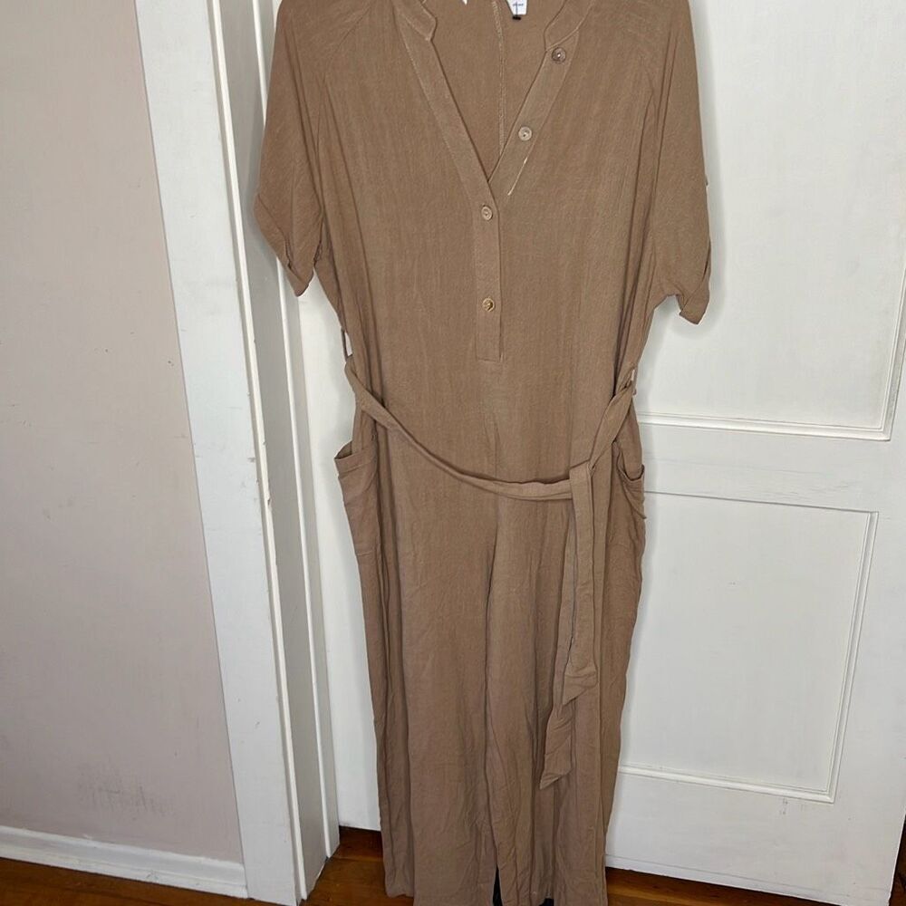 Petal & Pup ARCHIE Linen Jumpsuit in Mocha Size 10 Nwot